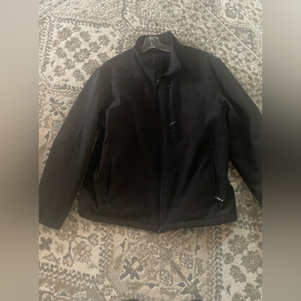 Weatherproof Jacket Men's XL Black  Softshell Fleece Lined Pockets Full Zip